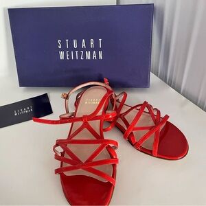 Stuart Weitzman Red Strappy Sandals